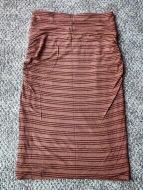 Prana Rust Orange Striped Ruched Skirt Xs
